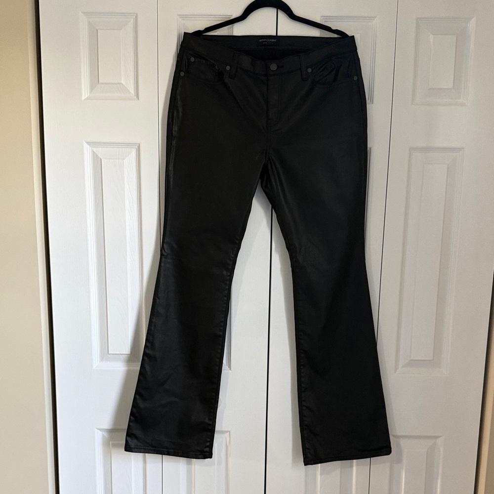 Banana Republic Black Low-Rise Coated Flare Jeans